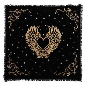 Fait à la main Triple lune ange ailes loup pentagramme coeur Tarot propagation imprimé autel tissu pour la décoration intérieure par les expéditeurs indiens - Product Image 1