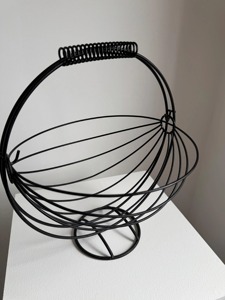 Stylish Black Metal Wire <b>Basket</b> Bowl Ideal For Fruits And Vegetable Storage Kitchen Counter <b>Display</b> Handcrafted From India - Product Image 6