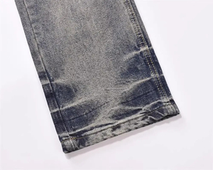 Jeans de Mezclilla Lavados Estilo Urbano para Hombre, Última Colección, Pantalones Holgados Casuales de Corte Recto, Estilo Hip Hop Urbano, Tallas Grandes - Product Image 5