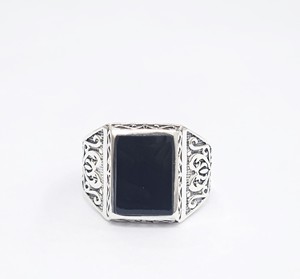 Natural <b>Black</b> <b>Onyx</b> <b>Ring</b> Handmade 925 Sterling Silver Rectangle Signet <b>Ring</b> Fine Jewelry Manufacturer India - Product Image 1