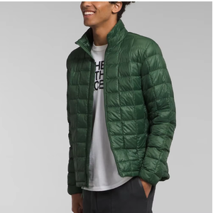 Veste matelassée verte pour homme, coupe classique, col montant, fermeture éclair, formelle, imperméable, respirante, en polyester, grande taille, brodée - Product Image 4