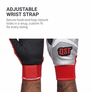 Gants de frappeur de baseball professionnels en cuir, à doigts entiers, pour une performance optimale, respirants, légers, avec support de poignet, écologiques - Product Image 6