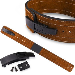 13mm 10mm Thickness Cowhide Powerlifting Lever Buckle Belts Adjustable <b>Training</b> Support Maximum Tightness Heavy Duty Gym Belts - Product Image 6