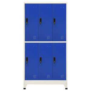 Armoire de rangement moyenne en acier gris et bleu – Polyvalente pour le bureau ou la maison - Product Image 2