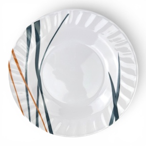 Service de vaisselle moderne en mélamine, assiette à soupe ronde et bol, motif végétal pigmenté, durable, non toxique, passe au lave-vaisselle - Product Image 4