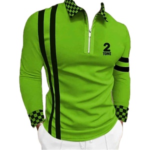 2025 hombres nueva raya manga larga Polo camisa hombres Casual estilo Simple Polo camisas primavera blusa básica camisetas ropa para hombres - Product Image 1