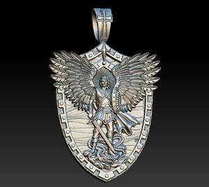 Premium 925 Silver St Michael Pendant Angel Wings Sword Shield Religious Men Women Necklace Jewelry - Product Image 3