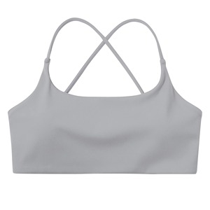 Sujetador deportivo transpirable para mujer al por mayor, con logo personalizado, estilo halter, para yoga y gimnasio, con almohadillas extraíbles y soporte frontal alto. - Product Image 5