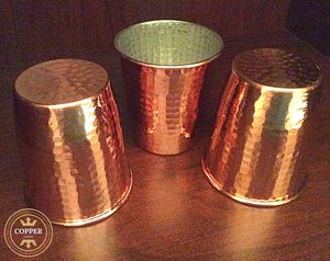Copper <b>glasses</b> premium shine resistant surface metal tumblers for <b>water</b> juice cocktail use durable reusable kitchen drinkware - Product Image 4