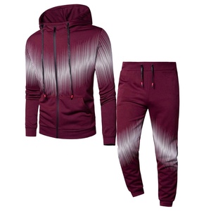 2024 New <b>Men's</b> Custom 100% Cotton Zipper Tracksuit Private Label Branded Winter Eco-Friendly Custom Sublimation Autumn 2-Piece - Product Image 1
