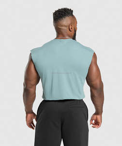 Levage lourd grande taille hommes haut sans manches t-shirts plaine hommes O cou respirant séchage rapide t-shirts - Product Image 6