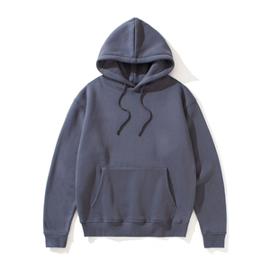 Sweat-shirt à capuche en molleton vert olive pour homme, coupe classique, couleur unie, pull décontracté avec poche avant, sweat-shirt en coton tricoté - Product Image 2