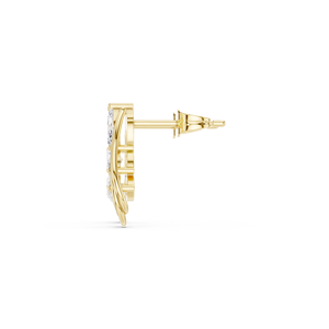 Pendientes de tuerca con halo de diamantes cultivados en laboratorio de corte marquesa, elegantes y de alta calidad, en oro amarillo de 14k, joyería certificada GRA para ocasiones especiales. - Product Image 2