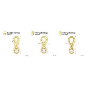 Ganchos de Seguridad Redondos de Latón Pulido con Anillos de Rodillo, Hebillas de Barra Central para la Industria Pesada - Product Image 2