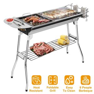 Portable Stainless Steel Foldable BBQ Grill for Picnic <b>Camping</b> Charcoal Barbeque Grill - Product Image 1