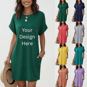 Vestidos Casuales Cómodos y Suaves con Logotipo Personalizado al por Mayor para Mujer, Vestido Maxi de Verano de Seda Sólida Ajustado, Vestido Vintage OEM para Dama - Product Image 3