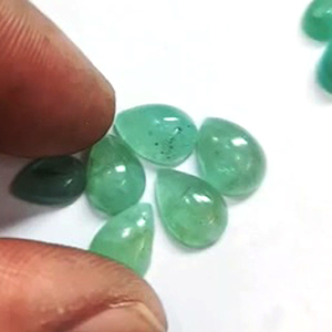100 Piezas de Esmeralda Natural de 8mm - 20mm, Cabujón Ovalado en Forma de Pera, 316 Quilates, Lote Iroc Sales, Buena Calidad, Cabujón Suelto para Joyería - Product Image 5