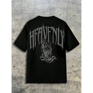 Camiseta Vintage de Corte Regular con Cuello en V y Ribete en Contraste, Personalizada, de Algodón 100% de Alto Gramaje, Tejido de Punto, Estampado Sólido, Estilo Urbano para Hombre - Product Image 1