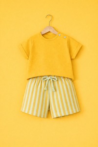 Ensemble T-shirt et short pour garçons en 95% bambou et 5% élasthanne, tenue douce et respirante pour tout-petits, vêtements pour bébés personnalisés, OEM, marque privée - Product Image 3