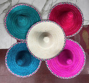 Sombreros mexicanos de ala ancha de paja, coloridos y personalizados, ideales para bodas, eventos, playa, fiestas informales. - Product Image 1