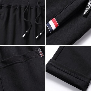 Pantalones de chándal holgados de algodón 100% de alto gramaje con logo personalizado, corte recto, estilo casual, gris, para correr - Product Image 6