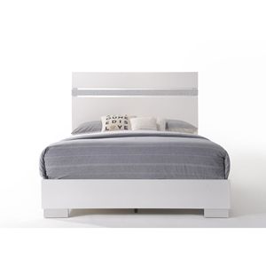 Letto Matrimoniale Naima II in Finitura Bianco Lucido, Elegante Prodotto per la Camera da Letto - Product Image 4