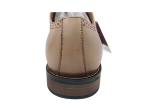 Chaussures Oxford en cuir véritable beige pour homme, bout pointu, à lacets, respirantes, style marche toutes saisons - Product Image 2