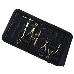 Kit d'outils professionnels pour extensions capillaires : pinces à micro-anneaux nano, dissolvant de ruban adhésif, rasoir à cheveux, peigne et aiguilles pour usage en salon - Product Image 5