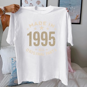 MADE IN 1995, diseño vintage, Camiseta de algodón puro para mujer, ajuste cómodo - Product Image 4
