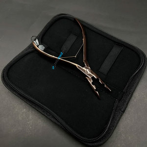 Pince à extensions capillaires plasma professionnelle personnalisable à 2 trous, or rose, en acier inoxydable de qualité chirurgicale, écologique - Product Image 6