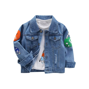 Cartoon Smiling <b>Boy</b> Denim Jacket for Autumn Long Sleeved Kid <b>Boys</b> Jacket Handsome Children's Clothing for 6Y - Product Image 1