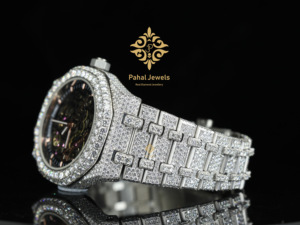 นาฬิกาข้อมือ Pahal Jewels รุ่นลิมิเต็ดอิดิชั่น ดีไซน์สปอร์ตหรูหรา สำหรับทั้งชายและหญิง ขนาด 40 มม. ตัวเรือนสแตนเลสสตีล หน้าปัดประดับเพชร โครงกระดูก ขนาดสาย 16 มม. - Product Image 4