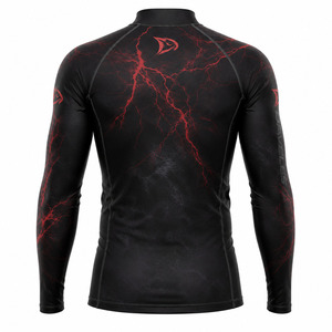 เสื้อแรชการ์ดแขนยาวผู้ชาย Dravelle Industry สีดำ-เขียวลายหกเหลี่ยม พิมพ์ลายยางนูน ระบายอากาศได้ดี น้ำหนัก 220 กรัม แห้งเร็ว - Product Image 2