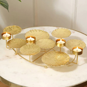 Portavelas de Metal de Aluminio Chapado en Oro, Estilo Elegante, Accesorios para Regalos y Promociones, Decoración Moderna para el Hogar - Product Image 1
