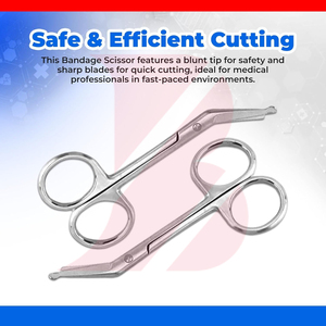 กรรไกรตัดผ้าพันแผลสแตนเลส ขนาดกะทัดรัด พกพาสะดวก ทนทาน พร้อมใบมีดคมสำหรับการตัดที่แม่นยำ กรรไกรผ่าตัด - Product Image 5