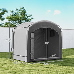 Tenda Garage per Biciclette Portatile e Impermeabile con Borsa per il Trasporto, in Tessuto Oxford 210D, Copertura Grigio Scuro per 3-4 Biciclette - Product Image 3