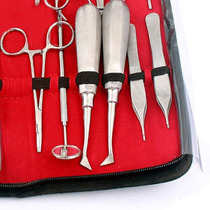 Ensemble de 22 instruments chirurgicaux dentaires professionnels en acier inoxydable de classe I pour extraction, avec étui de transport rouge flottant - Product Image 4