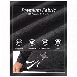 Chemises de golf à manches longues pour hommes, col zippé, doublées en polaire, chaudes, performantes, respirantes et anti-transpiration - Product Image 6