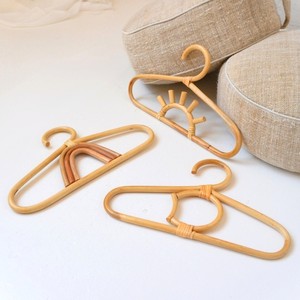 Sun rattan coat hanger hand-crafted wooden <b>clothes</b> hangers for children custom logo accept - Product Image 2