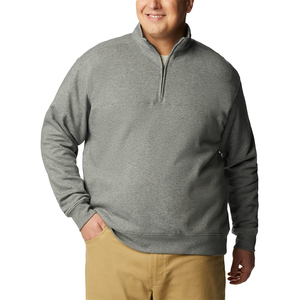 Sweat-shirt zippé pour homme, logo personnalisé, molleton de coton, col quart zippé, pull uni, sweat-shirt vierge pour homme - Product Image 1
