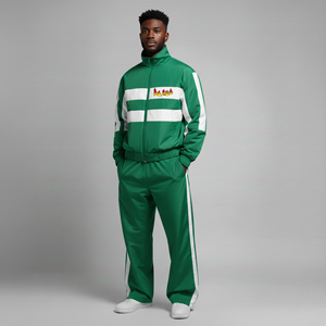 Conjunto de 2 piezas para hombre, talla grande, con logo personalizado, 2 colores, 100% nailon, ropa urbana de alta calidad, cortavientos, estilo hip hop. - Product Image 1