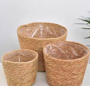 Vietnam Origin <b>Storage</b> Seagrass Bread <b>Basket</b> with <b>White</b> Handle Dimensional Tolerance <1cm Lightweight - Product Image 2