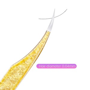 Pinzas de Cejas de Acero Inoxidable Chapadas en Oro de Lujo, Personalizadas, con Punta Recta, Duraderas y Precisas para Cabellos de 0.04mm de Diámetro - Product Image 1