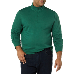 Pull en molleton français unisexe gris foncé à col montant zippé, coupe classique, décontracté, pour l'hiver, 100 % polyester - Product Image 3