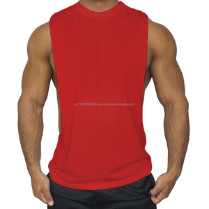Singlet de sport pour homme, grande taille, respirant, tricoté, haut de sport actif, débardeur à bras tombants, couleur gris - Product Image 2