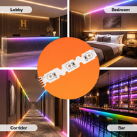 Bande lumineuse LED en cuivre SMD5050 RGB pleine couleur, DC 24V/12V, changement de couleur, forme en S, zigzag, 5M, découpable, IP65, étanche, contrôle par application