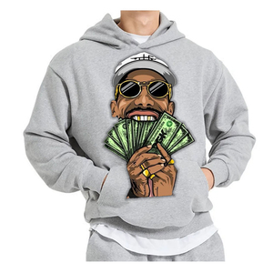 Sudadera con Capucha Oversize con Gráfico de Calavera, de Algodón y Forro Polar, Estilo Urbano, para Invierno, Unisex, Casual, Hip Hop, OEM - Product Image 6