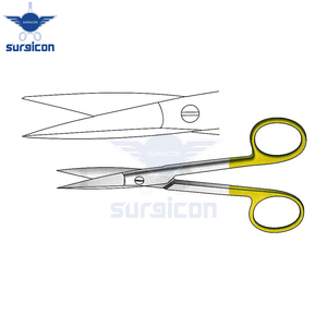 Ciseaux Converse 13,5 cm (5-1/4 pouces) à lames droites semi-affûtées, ciseaux chirurgicaux TC Gold avec lames de coupe de précision - Product Image 4