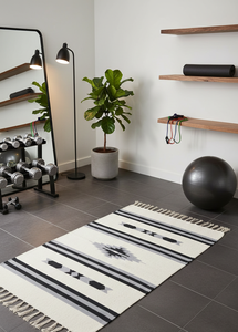 Alfombra/Corredor Rectangular Floral Moderno de Algodón Hecho a Mano con Técnica Cutshuttle, 950gsm, Lavable, de Felpa, Reversible, Tricolor, para el Hogar, Venta al por Mayor - Product Image 3