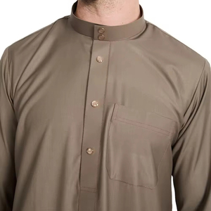 Túnicas Tradicionales para Hombre 2026, Ropa Islámica de Alta Calidad, Tallas Grandes, Algodón Transpirable, Cuello Alto, Largo hasta el Tobillo - Product Image 3